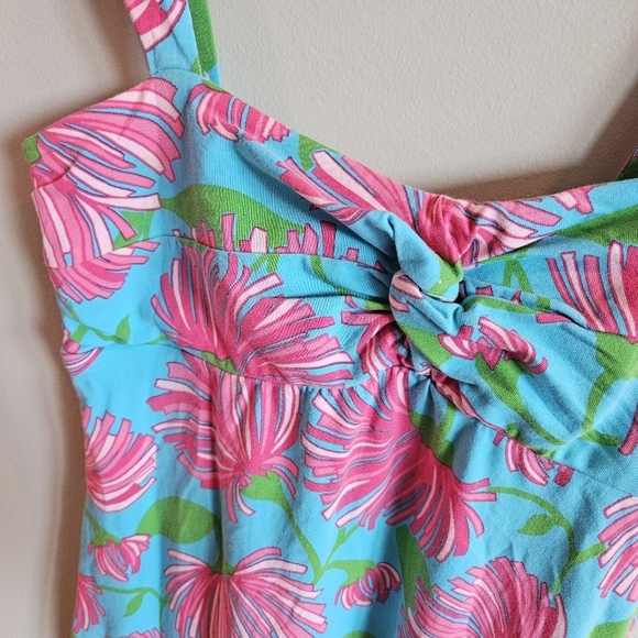 Lilly Pulitzer Turquoise Kissue Rare Jersey Knit Twist Knot Front Maxi Dress - Picture 5 of 10